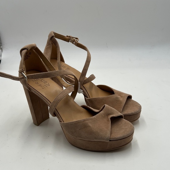 Naturalizer Shoes - Naturalizer Tan Chunky Heel Platform Sandals